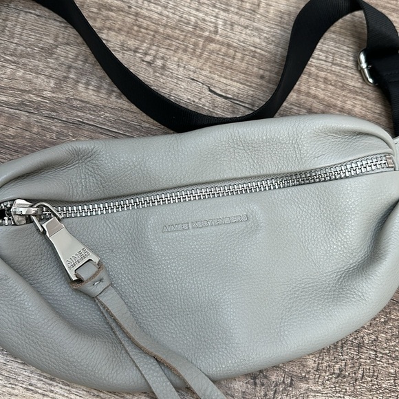 Aimee Kestenberg Bum Bag Fanny Pack Leather Gray - Picture 3 of 9